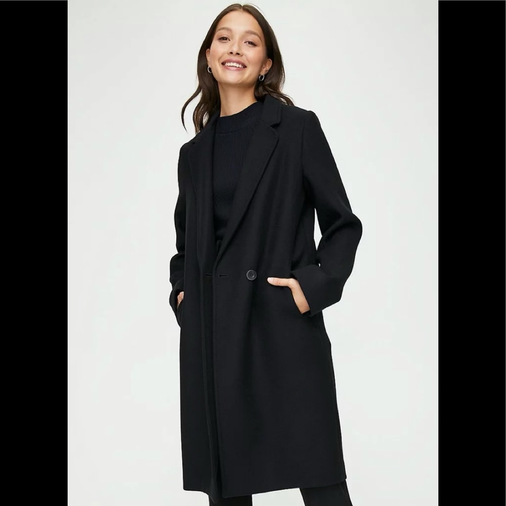 Babaton Black Stedman Wool-Cashmere Coat